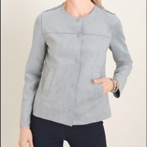 Chico’s Faux Scuba Suede Gray Jacket NWT. Sz.1